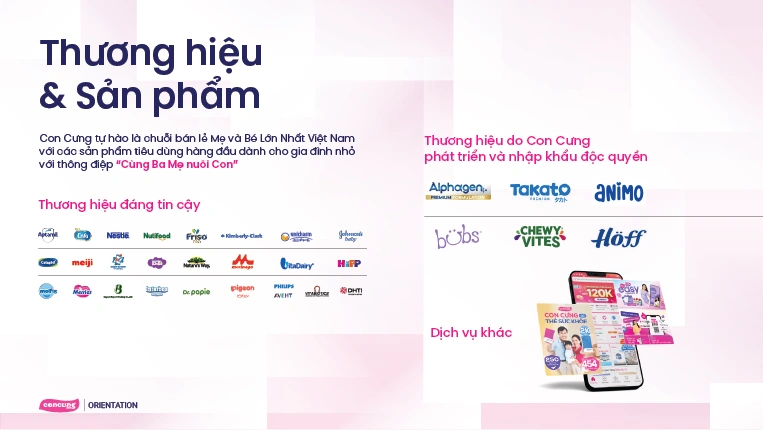 Con Cưng phân phối chính hãng nhiều thương hiệu lớn